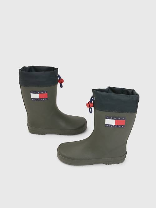 Tommy Hilfiger Flag Toggle Rain Fantje Škornji Zelena | TH547IKM