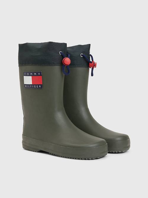 Tommy Hilfiger Flag Toggle Rain Fantje Škornji Zelena | TH547IKM