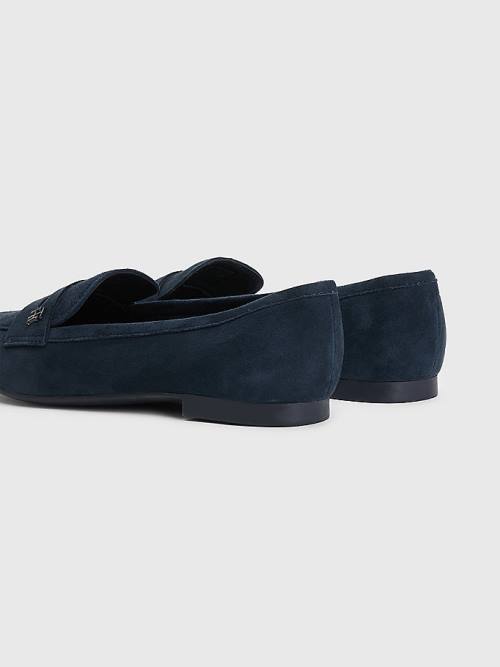 Tommy Hilfiger Flat Suede Ženske Loafers Modra | TH398LAF