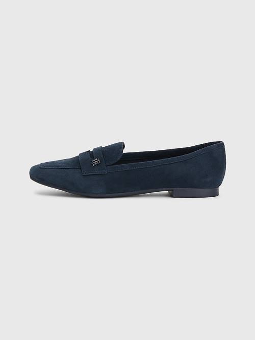 Tommy Hilfiger Flat Suede Ženske Loafers Modra | TH398LAF