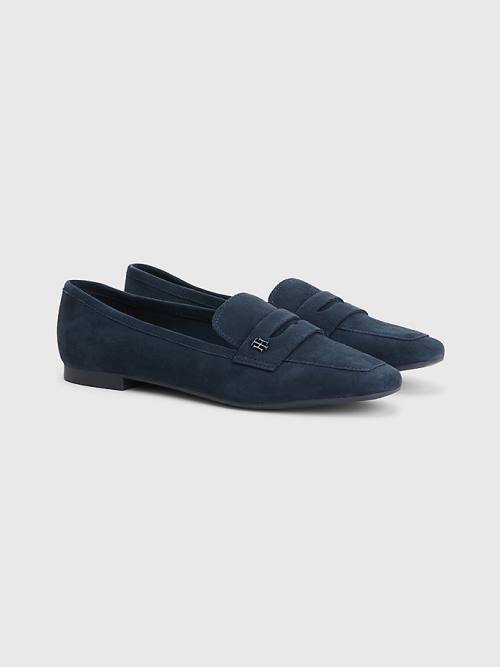 Tommy Hilfiger Flat Suede Ženske Loafers Modra | TH398LAF