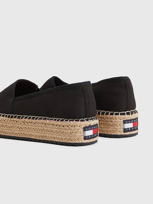 Tommy Hilfiger Flatform Espadrilles Ženske Loafers Črna | TH651XCB