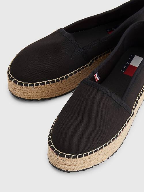 Tommy Hilfiger Flatform Espadrilles Ženske Loafers Črna | TH651XCB