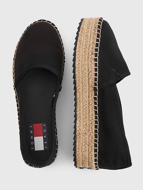 Tommy Hilfiger Flatform Espadrilles Ženske Loafers Črna | TH651XCB