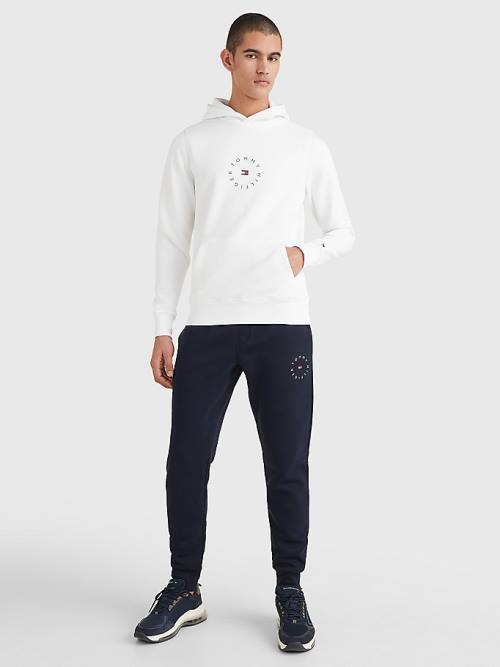 Tommy Hilfiger Flex Fleece Graphic Moški Pulover s kapuco Bela | TH023XFE