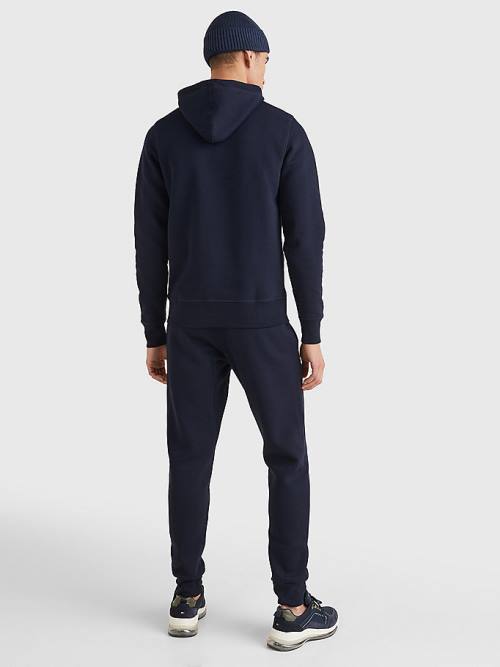 Tommy Hilfiger Flex Fleece Graphic Moški Pulover s kapuco Modra | TH980PNL