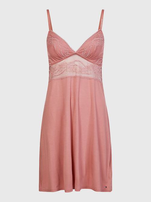 Tommy Hilfiger Floral Lace Stretch Modal Nightdress Ženske Pižama Oranžna | TH162ZQT