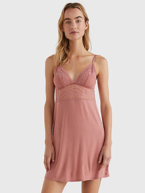 Tommy Hilfiger Floral Lace Stretch Modal Nightdress Ženske Pižama Oranžna | TH162ZQT