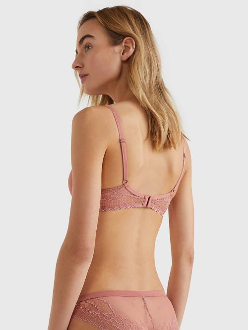 Tommy Hilfiger Floral Lace Trim Non-Wired Push-Up Bra Ženske Spodnje Perilo Oranžna | TH309SNB