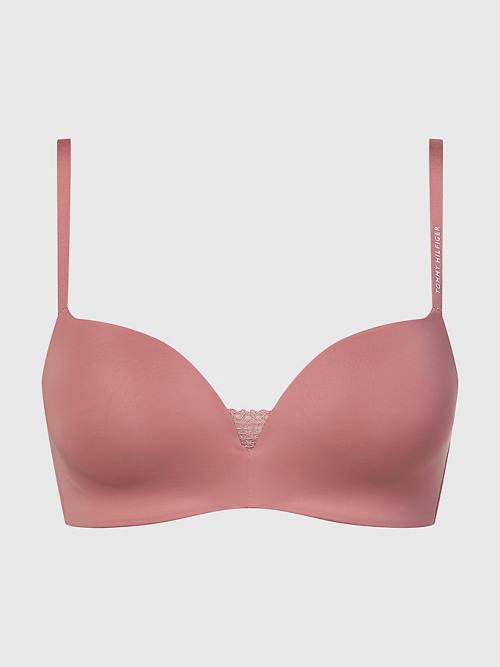 Tommy Hilfiger Floral Lace Trim Non-Wired Push-Up Bra Ženske Spodnje Perilo Oranžna | TH309SNB