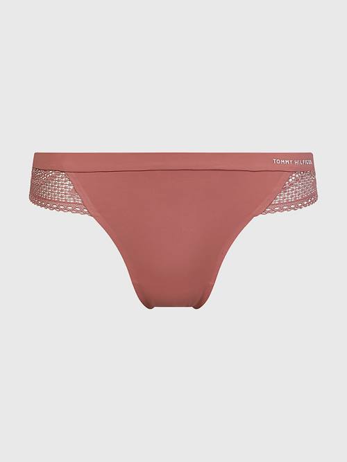 Tommy Hilfiger Floral Lace Trim Thong Ženske Spodnje Perilo Oranžna | TH368PJQ