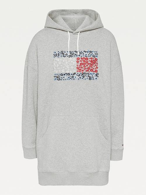 Tommy Hilfiger Floral Logo Ženske Obleke Siva | TH698GJX