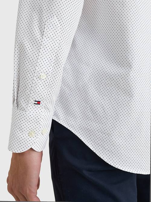 Tommy Hilfiger Formal Dot Regular Fit Moški Srajce Modra | TH076FHC