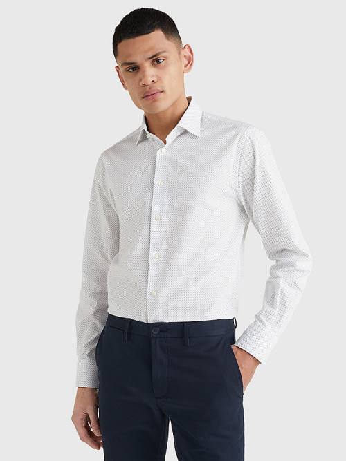 Tommy Hilfiger Formal Dot Regular Fit Moški Srajce Modra | TH076FHC