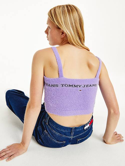 Tommy Hilfiger Furry Cropped Cami Ženske Puloverji Vijolična | TH092NXH