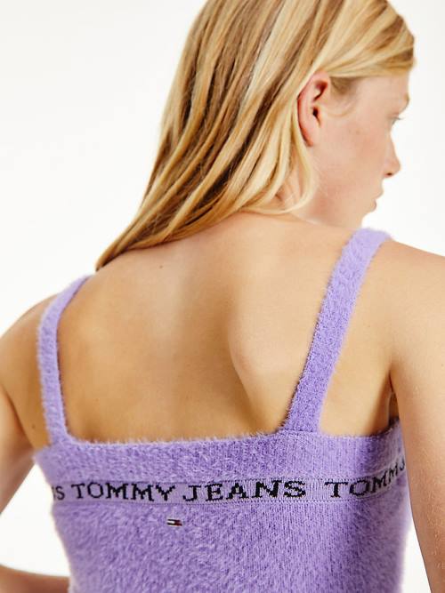 Tommy Hilfiger Furry Cropped Cami Ženske Puloverji Vijolična | TH092NXH