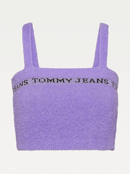 Tommy Hilfiger Furry Cropped Cami Ženske Puloverji Vijolična | TH092NXH