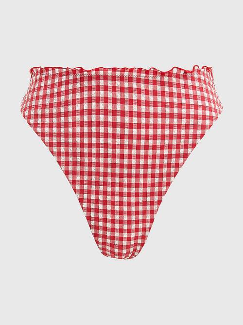 Tommy Hilfiger Gingham Cheeky Fit Bikini Bottoms Ženske Kopalke Rdeča | TH682WZR