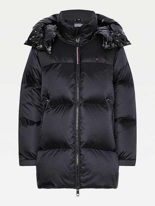 Tommy Hilfiger Gloss Matte Down Puffer Ženske Jakne Črna | TH978ZDY