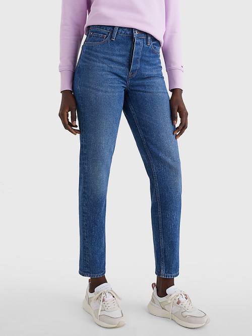 Tommy Hilfiger Gramercy Mom High Rise Tapered Faded Ženske Kavbojke Denim | TH217KEP