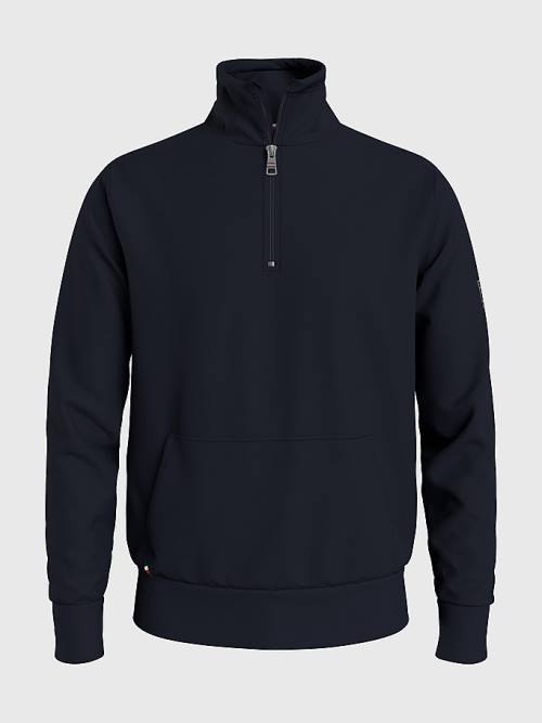 Tommy Hilfiger Half-Zip Moški Pulover Modra | TH148DWV