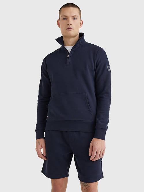 Tommy Hilfiger Half-Zip Moški Pulover Modra | TH148DWV