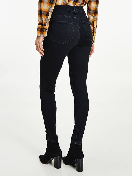 Tommy Hilfiger Harlem High Rise Skinny TH Flex Black Ženske Kavbojke Denim | TH847ONC