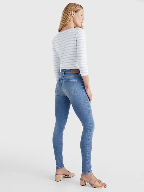 Tommy Hilfiger Harlem High Rise Super Skinny Ženske Kavbojke Denim | TH415KEM