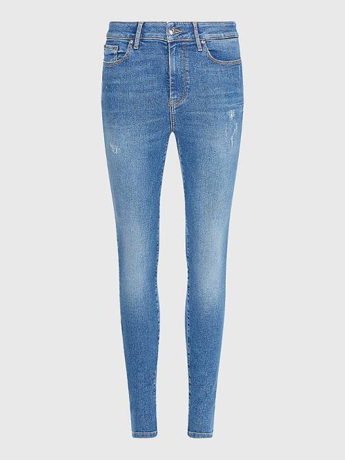 Tommy Hilfiger Harlem High Rise Super Skinny Ženske Kavbojke Denim | TH415KEM