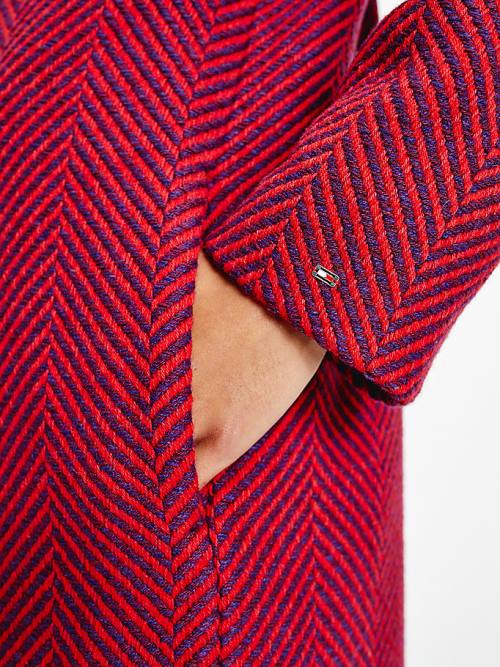 Tommy Hilfiger Herringbone Single-Breasted Ženske Plašč Roza | TH075YVI