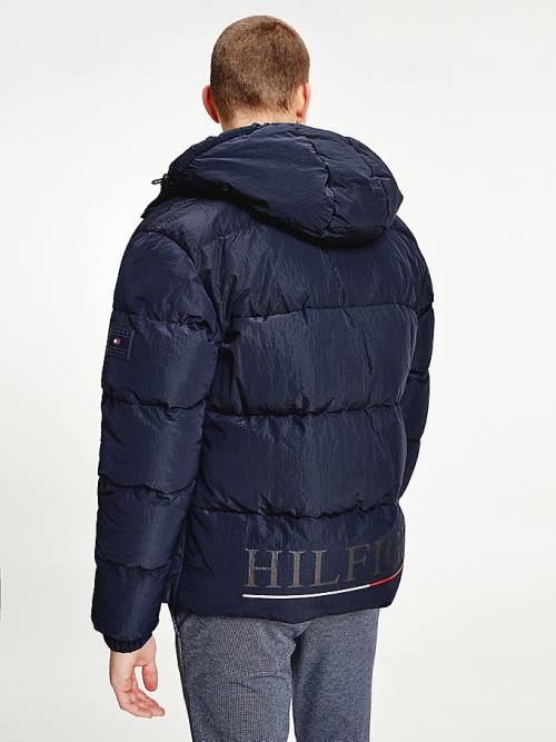 Tommy Hilfiger High Loft Removable Hood Puffer Moški Jakne Modra | TH819MSH