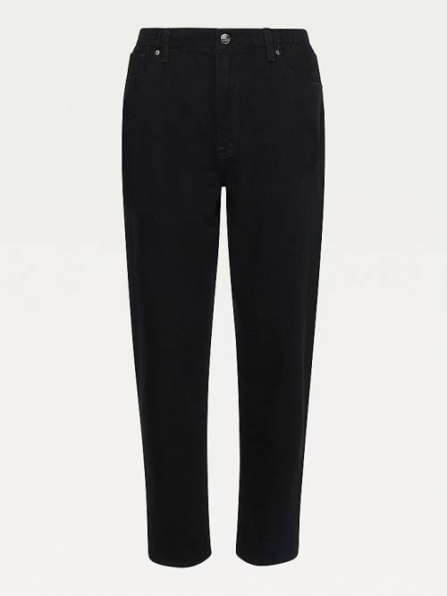 Tommy Hilfiger High Rise Mom Tapered Relaxed Black Elasticated Waist Ženske Kavbojke Črna | TH709LXA