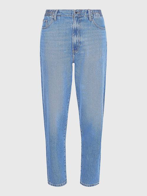 Tommy Hilfiger High Rise Relaxed Mom Tapered Elasticated Waist Ženske Kavbojke Denim | TH859MKB