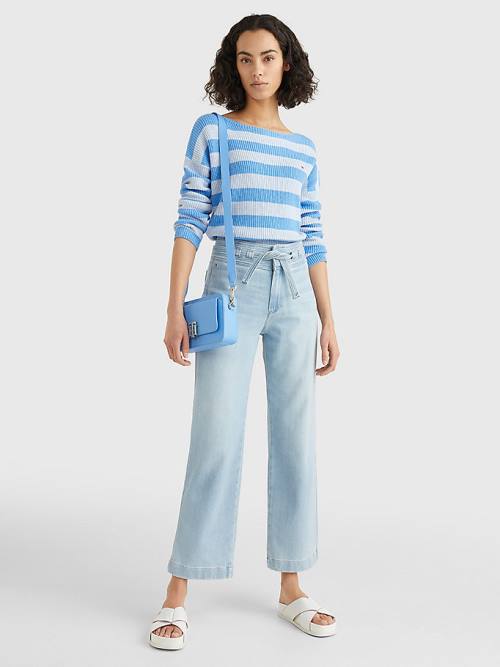 Tommy Hilfiger High Rise Relaxed Straight Belted Ženske Kavbojke Denim | TH709WHP