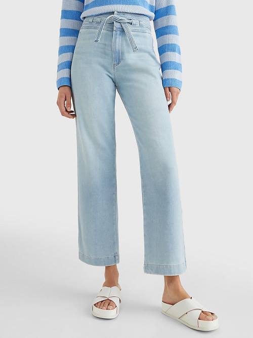 Tommy Hilfiger High Rise Relaxed Straight Belted Ženske Kavbojke Denim | TH709WHP