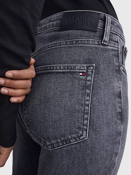 Tommy Hilfiger High Rise Slim Black Ženske Kavbojke Denim | TH430WOB