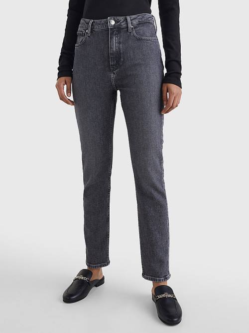 Tommy Hilfiger High Rise Slim Black Ženske Kavbojke Denim | TH430WOB