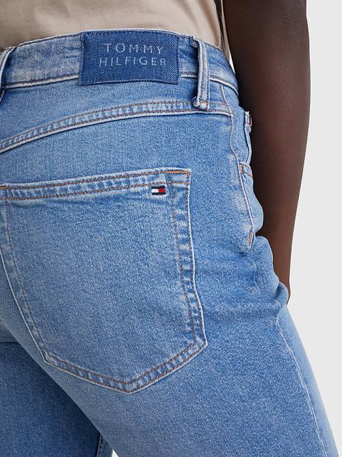 Tommy Hilfiger High Rise Straight Faded Ženske Kavbojke Denim | TH245AKL