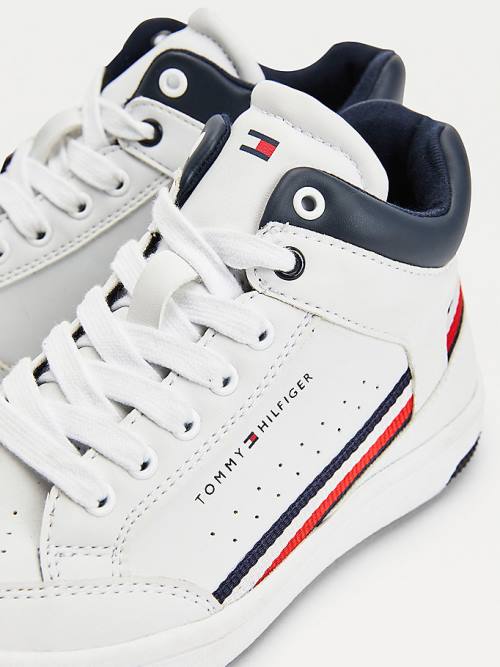 Tommy Hilfiger High-Top Lace-Up Fantje Superge Bela | TH274VUS