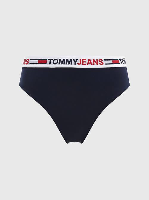 Tommy Hilfiger High Waist Cheeky Bikini Bottoms Ženske Kopalke Modra | TH089IXV