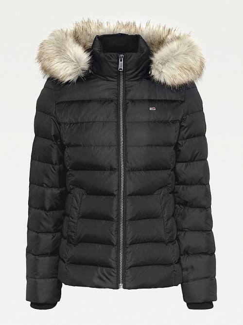 Tommy Hilfiger Hooded Down Ženske Jakne Črna | TH378IZL