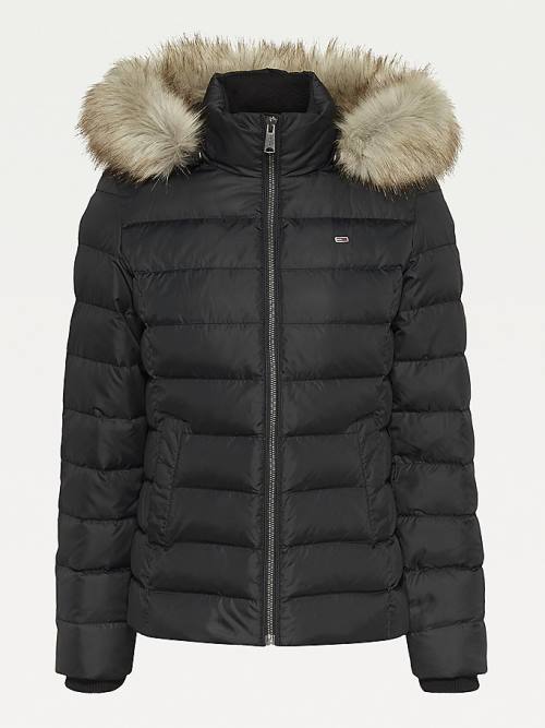 Tommy Hilfiger Hooded Down Ženske Jakne Črna | TH378IZL