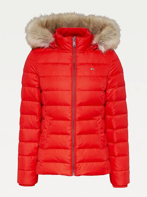 Tommy Hilfiger Hooded Down Ženske Jakne Rdeča | TH927REX