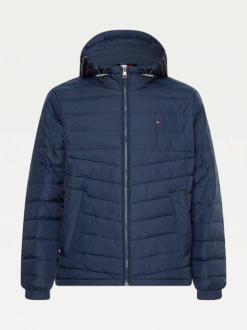 Tommy Hilfiger Hooded Tape Puffer Moški Jakne Modra | TH043TYG