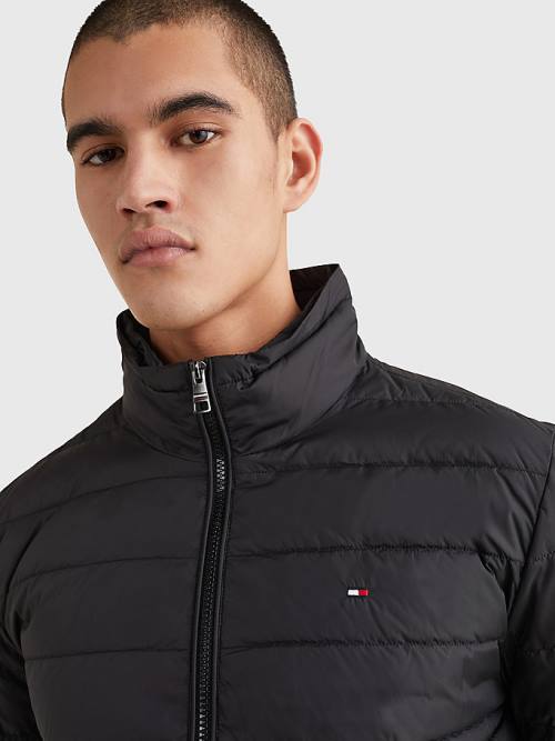 Tommy Hilfiger Hooded Tape Puffer Moški Jakne Črna | TH123LMN