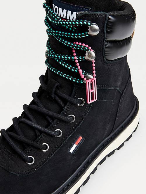 Tommy Hilfiger Hybrid Lace-Up Cleat Ženske Škornji Črna | TH801TWB