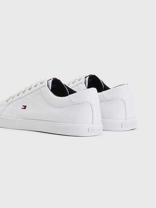 Tommy Hilfiger Iconic Lace-Up Canvas Moški Superge Bela | TH849APM