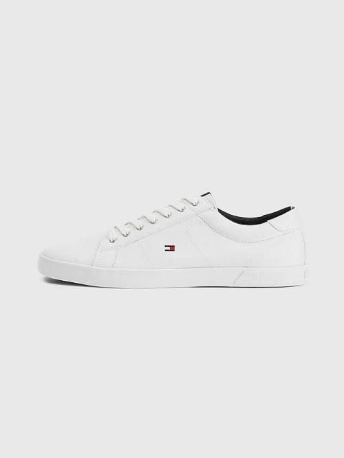 Tommy Hilfiger Iconic Lace-Up Canvas Moški Superge Bela | TH849APM