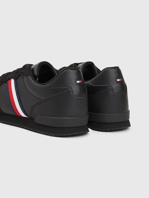 Tommy Hilfiger Iconic Leather Retro Running Moški Superge Črna | TH063IKW