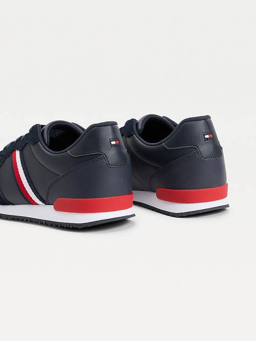 Tommy Hilfiger Iconic Leather Retro Running Moški Superge Modra | TH140CDU